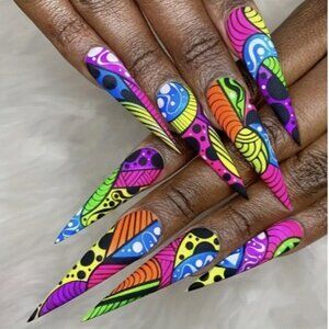 Beautiful press-on or glue-on nails.